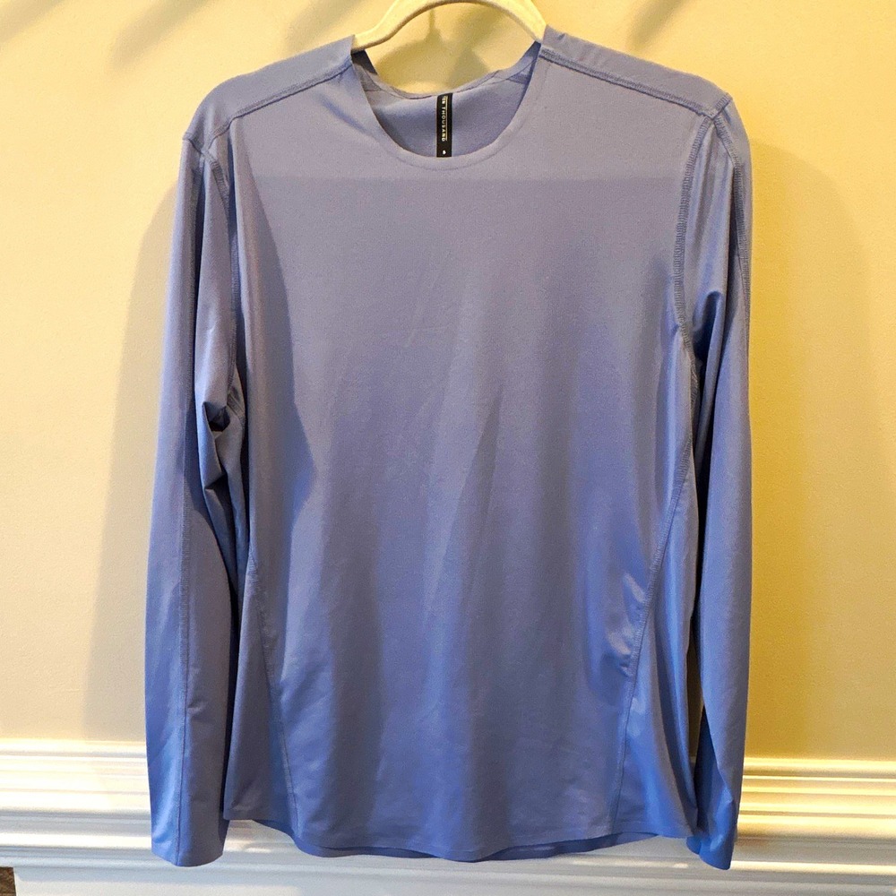 Ten Thousand Men's Long Sleeve Crew Neck Breathable Polyester Tee Blue S